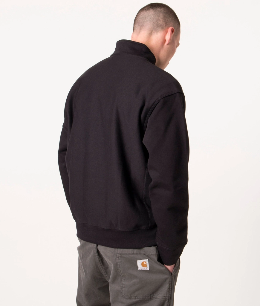 Carhartt WIP Mens Relaxed Fit Quarter Zip American Script Sweatshirt